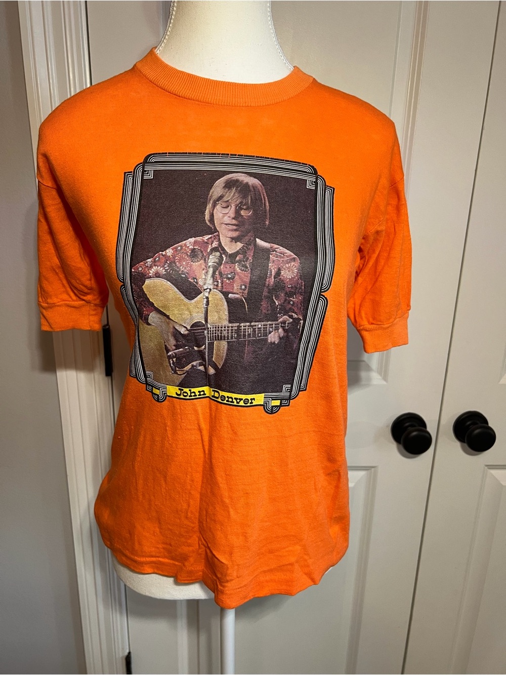 Vintage Orange Graphic John Denver T-Shirt